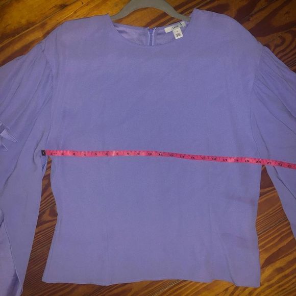 Lewit Womens Purple Jacquard Ruffle Flutter Sleeves Crop Top Sz Small (1) $279 - Picture 7 of 8